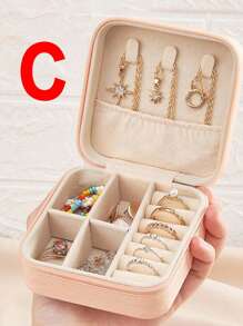 1 Pieza Organizador de joyería mini, Organizador de joyería, Soporte de joyería, Organizador de joyería con cremallera portátil para viajes, Caja de regalo para damas, Exhibidor de joyería multifuncional, Adecuado para anillos, colgantes, aretes y collares. - Caja de regalo adecuada para niñas y damas, caja de regalo de Halloween, caja de regalo de Navidad. Organizador de almacenamiento de viaje. Vuelta a la escuela de verano