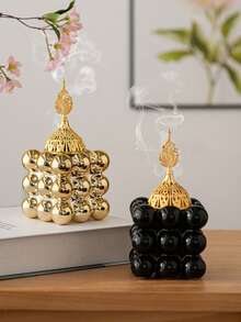 1pc Resin Craft Gold/White/Black/Magic Cube Aromatherapy Candle Holder Creative, Home Decoration Ornaments Geometric Magic Cube Candle Holder. Valentine's Day Gift Halloween, Holiday, Festival,Room Decor,Home Decor, Birthdaydecor,Kitchen,Wedding, Bedroom Decor, Livingroom Decor, Gift, Party Decor - Multicolor - View 6