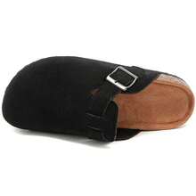 Open-Toe Comfortable Wooden Clogs With Adjustable Buckle And Ergonomic Insole - Black - View 5