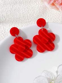 A Pair Of Fashionable Acrylic Sunflower Women's Earrings Are Suitable For Daily Wear
