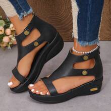 1 Pair Women's Casual Fashion Wedge Platform Sandals, Lightweight & Comfortable Roman Style Summer Sandals