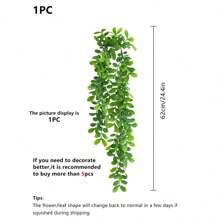 1/3/5PCS Artificial Hanging Plant, Fake Hanging Plant, Potted Green Plant, Artificial Eucalyptus, Pomelo Leaf , Mother's Day Gifts, Birthday Bifts, Graduation Season Gifts,Wedding Season, Suitable For Indoor And Outdoor Decoration Of Family Gardens