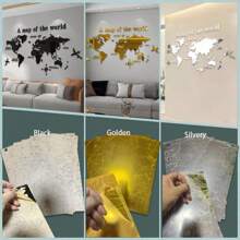 1 pieza Decoración de pared de espejo acrílico con efecto de rompecabezas a la moda, tamaño 120*60cm, adhesivo 3D, arte de pared para realzar el espacio y crear un efecto visual brillante y elegante. Adecuado para decoración en sala de estar, dormitorio, fondo de sofá, estudio, oficina y talla grande