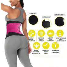 Waist Trainer Belt For Women Man - Waist Trimmer Ab Belt - Tummy Control Body Shaper - Red - View 4