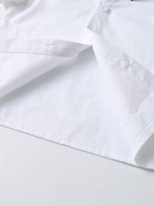 Junger Jungen Gentleman 2 Stück/set Kurzarmhemd Mit Umgedrehtem Kragen, Fliege Und Hosenträger Shorts, Perfekt Für Geburtstagsparty, Hochzeit, Show, Bankett, Usw.
