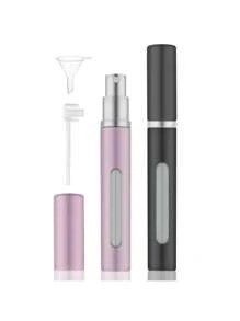 1 pièce Flacon de parfum de voyage rechargeables de 5 ml, vaporisateur d'atomiseur vide mini pour parfum, bouteilles de vaporisation de taille voyage portables avec entonnoir, cadeaux pour filles, femmes, mère, décoration de salle de bain, été, rentrée scolaire