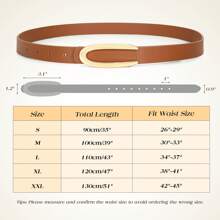 2pcs Solid Color Casual PU Leather Women Thin Waist Belt, Adjustable For Spring & Summer