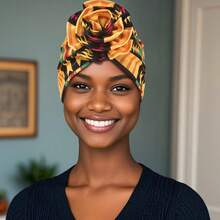 قطعة واحدة من قبعة تربان ذات طبعة زهرية كبيرة وطيات مطاطية للسيدات ، غطاء رأس بوهيمي ملون للنزهات والاستخدام اليومي ، وغطاء للشعر لمرضى السرطان ، طويل وناعم ومريح ، مطبوع وعصري