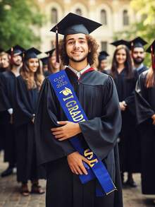 1/4/6pcs Class Of 2025 Sash Finally Graduated 2025 Senior Cheerleader Satin Sash With Gold Letters For Celebration Graduation Party - Multicolor - View 6