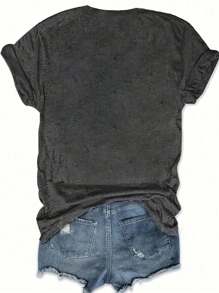 Camiseta de mujer de Howell de manga corta y cuello redondo, adecuada para uso diario, con estampado de vuelta al colegio, para primavera y verano de ocio, de tela suave y cómoda, camiseta de mujer.