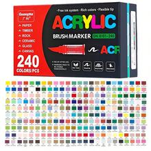 GuangNa 288 Colores Marcadores Acrílicos, Juego de Marcadores para Colorear, Secado Rápido, Resistente a la Decoloración, Perfecto para Pintura, Ilustraciones, Arte Artesanal, Temporada Escolar de Regreso a Clases para Libros para Colorear y Otros Proyectos DIY, Adecuado para Papel, Tela, Madera, Rocas, Plástico, Vidrio, Cerámica, Calabazas, Metal, Etc., Marcadores de Pintura Acrílica para Estudiantes y Adultos, Regalos de Pascua, Acción de Gracias, Halloween, Navidad - Multicolor - Ver 12