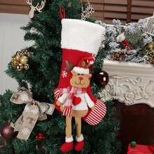 Spread Holiday Cheer With Our Large Christmas Stocking Hanging Gift Bags - Santa Edition - Maroon - View 3