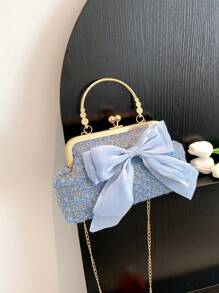 New Sequin Chain Evening Clutch Bag, Women Fashion Celebrity Party Purse, Solid Color Crossbody Handbag