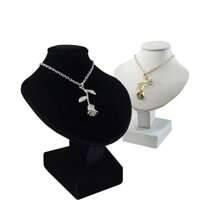 High Quality Velvet Or PU Mini Portrait Necklace Display Props Mannequin Jewelry Pendant Necklace Storage Props
