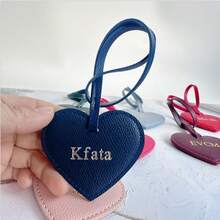 Customized Initials 1pc Five PU Leather Heart Shape Ladies Luggage Bag Charm Pendant, Monogrammed Heart Women Handbag Pendant Gift, Personalized PU Leather Heat Keychain, Tassels For Jewelry Making Key Chain DIY Craft Bag Accessories, Multifunction, Versatile, Large Capacity, Lightweight, Functional, Practical, All-Purpose, Colorful, Cute - Multicolor - View 5