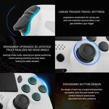 GAMINJA P47 Wireless Game Controller, Compatible With PS4/PS4 Slim/PS4 Pro/PC, Dual Vibration, Speaker, 6-Axis Gyroscope, Headphone Jack, Touchpad