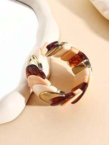 1 pieza Pulsera elástica ancha de estilo bohemio colorido, ajustable, joyería de moda para mujer, playa - Pulsera - Ver 6