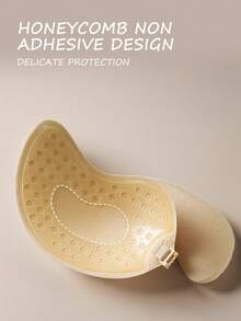 YIYANG Plus Size Apricot Mango Shaped Invisible Self-Adhesive Push Up Bra Strapless Adhesive Invisible Push Up Silicone Bra For Backless Dresses - 1 Pack - Product Is Small, Please Choose The Next Size Up - Apricot - View 7