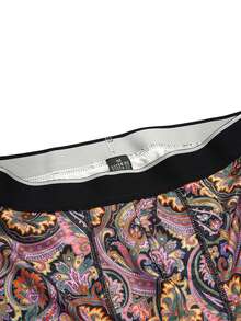 Men's Fashion Paisley Print Boxer Briefs - Pink - View 3