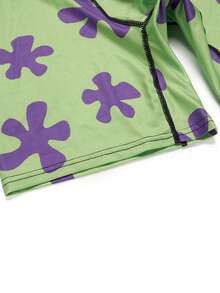 Men's Fashion Floral Print Boxer Briefs - Green - View 4