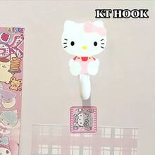Sanrio 1pc/Kitty Cute Creative Hook Two Household Weight Cartoon Sticky Hook Seamless Decoration Exquisite And Compact