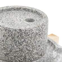 HOHOBLA Stone Grain Mill, Natural Granite Handmade Stone Mill Grinding Tool Manual Stone Grinder Paste Mill With Filter Bag, Ancient Grinding Stone Millstone For Grind Dry And Wet Foods (With Stand) - 淺灰色 - 查看 11