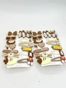 14pcs/Set Cute Cartoon Style Hair Clips & Hair Accessories For Girls - Multicolor - View 4