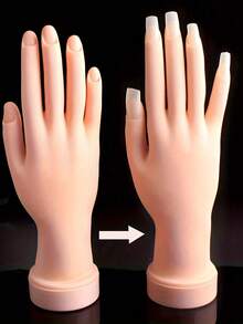 1pc Finger Bending Nail Art Practice, Fake Hand Practice, Fake Hand Bending Nail Art Training, Fake Hand Bending Fake Hand Model, Right Hand Nail Art Assistant Tool, Nail Art Practice Tool