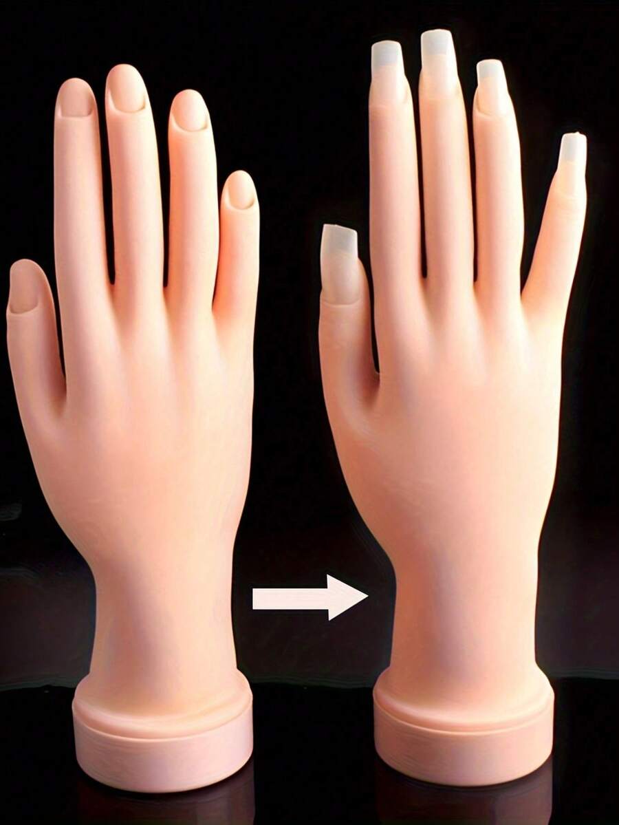 1pc Finger Bending Nail Art Practice, Fake Hand Practice, Fake Hand Bending Nail Art Training, Fake Hand Bending Fake Hand Model, Right Hand Nail Art Assistant Tool, Nail Art Practice Tool