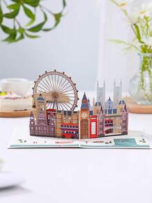 Opjoys 1pc 3D City Architecture Greeting Card, "I Love London" 3D Greeting Card, Commemorative Card (For Friends), City Souvenir Card, Gift For Her, Birthday 3D Card, Thanksgiving Card, Anniversary Card, Mother's Day Card, Christmas Card - Multicolor - View 14