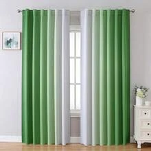 MIUCO Blackout Curtains & Drapes For Bedroom Living Room 84 Inches Long Purple And White Room Darkening Ombre Curtains Rod Pocket & Back Tab Curtains Thermal Insulated Light Blocking 2 Panels Set-FUNALING - 綠色 - 查看 1