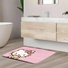 Sanrio Sanrio 1pc Hello Kitty Super Absorbent Floor Mat, Quick-Drying Soft Bathtub Carpet Cute Cartoon Door Mat - Non-Slip, Machine Washable Polyester Rug For Living Room, Bedroom, Bathroom - Licensed Room Decor Bathroom Accessories Back To School