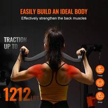 V Bar LAT Pulldown Cable Machine Attachment For Home Gym Strength Training - Black - View 7