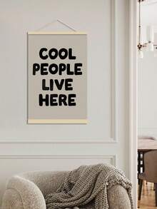 1pc Minimalist "Cool People Live Here" Canvas Wall Art - Unframed Print Poster, Suitable For Modern Home And Office Decor - Multicolor - View 6