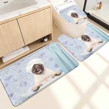 [Popular Choice] 1pc/4pcs Bathroom Shower Curtain Set, Bathroom Decor, Bathroom Mat, Featuring Parrot, Macaw, Tropical Plants, Poodle Patterns, Four Seasons Themed Decoration, Classic Luxury Style Bathroom Accessories, Includes 12 Hooks Fall Decor Back To School