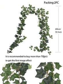 圣诞人造常春藤藤蔓，适合节日装饰、橱窗展示、户外围栏装饰、门/墙装饰、花园装饰、仿真植物家居装饰新年礼物