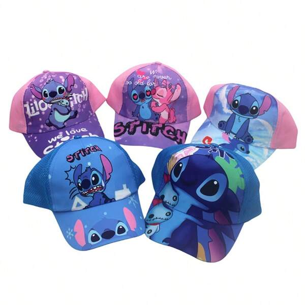 1pc Disney Brand AuthorizationAdjustable Stitch Cartoon Mesh Baseball Hat - Cute Blue And Purple Sun Hat With Playful "We Love Stitch" Design, Lightweight And Breathable, Suitable For Outdoor Travel, Perfect For Women, Men, And Children's Fashion Accessories, Cartoon Themed Hat | Vibrant Fashion Accessories | Breathable Mesh Hat, Disney Hat, Perfect For Outdoor Travel Sun Hat