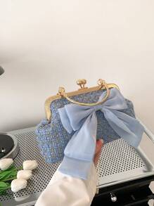 New Sequin Chain Evening Clutch Bag, Women Fashion Celebrity Party Purse, Solid Color Crossbody Handbag