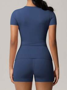 Libin Women's Yoga Suit,Short-Sleeved Yoga Suit,Tight Sports Suit,Running Suit,Leisure Commuting High-Elastic Sports Fitness Set,Comfortable And Soft