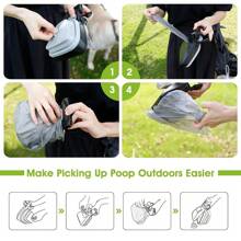 1 Piece Dog Poop Picker - Poop Clip - Easy To Carry (Includes 3 Rolls = 60 Plastic Trash Bags) - Foldable Trash Cleaner - Portable Hiking Clip Pet Poop Clip - Enjoyable Dog Walking - Trash Bags Can Be Stored Inside The Container Dog Poop Picker Dog Poop Scoop, Suitable For Small And Large Dogs