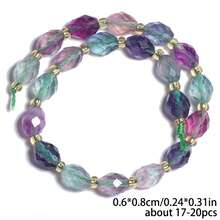 6*8 毫米刻面椭圆形宝石天然萤石蛋白石太阳石珠隔珠适用于珠宝制作 DIY 手链项链配件