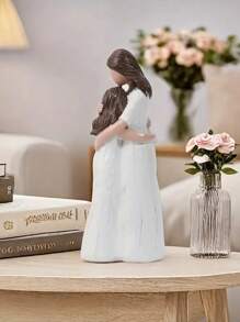 1 Stück kreative Harz Handwerkskunst Statue mit Mutter und Tochter Umarmung, Heimdekoration, Geschenk zum Geburtstag/Muttertag für Mutter und Tochter Freunde