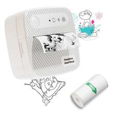 迷你标签打印机，便携式热敏贴纸打印机，兼容安卓和iOS系统，无需墨水，适用于家庭、办公室、书房、任务清单、照片等多种用途。 - 灰色 - 查看 3