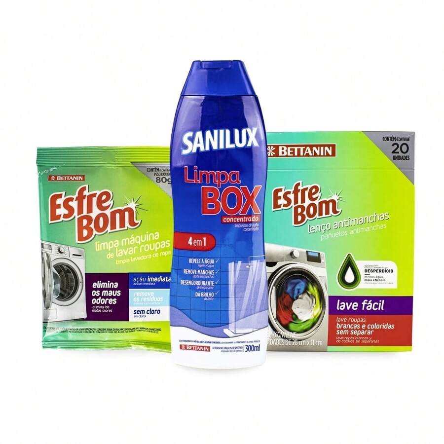 Arte Seducao 4-In-1 Box Cleaner + Stain-Resistant Wipe + Washing Machine Cleaner Laundry Cleaning Clothes Bathroom Glass Hygiene Stains Residues - Multicolor - View 1