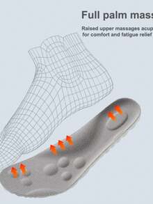 High Elasticity Latex Sports Insoles Soft Shoe Pads Breathable Deodorant Support Cushion - Grey - View 5