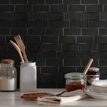 4/10/20 piezas Sencillos adhesivos de pared con apariencia de ladrillo 3D imitación de mármol - Azulejos autoadhesivos a prueba de aceite y humedad, aptos para salpicaderos/renovación de paredes/decoración de baños y comedores