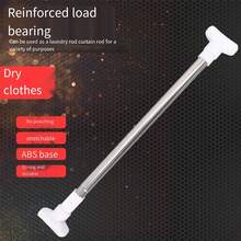 1/2pcs Thickened Stainless Steel No Drill Retractable Curtain Rod/Tension Pole For Balcony, Clothes Drying Rack, Shower Curtain - Multicolor - View 7