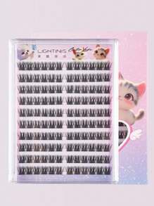 60/80/100/120 grupos de pestañas postizas Chang'e sin pegamento, pestañas postizas de gato de cara grande sin pegamento, maquillaje, maquillaje, pestañas, accesorios de viaje