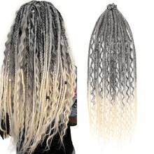 Aipin 4 In 1 Dreadlock Extensions Single Ended 24 Inch Mixed Set Handmade Hippie Dreads 30 Strands, Straight & Deep & Box Braid & Twist Options For All Hair Types - Multicolor - View 8