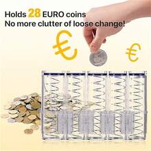Plastic Euro Coin Holder Storage Box Wallet Dispenser Purse For Collectors - Multicolor - View 4